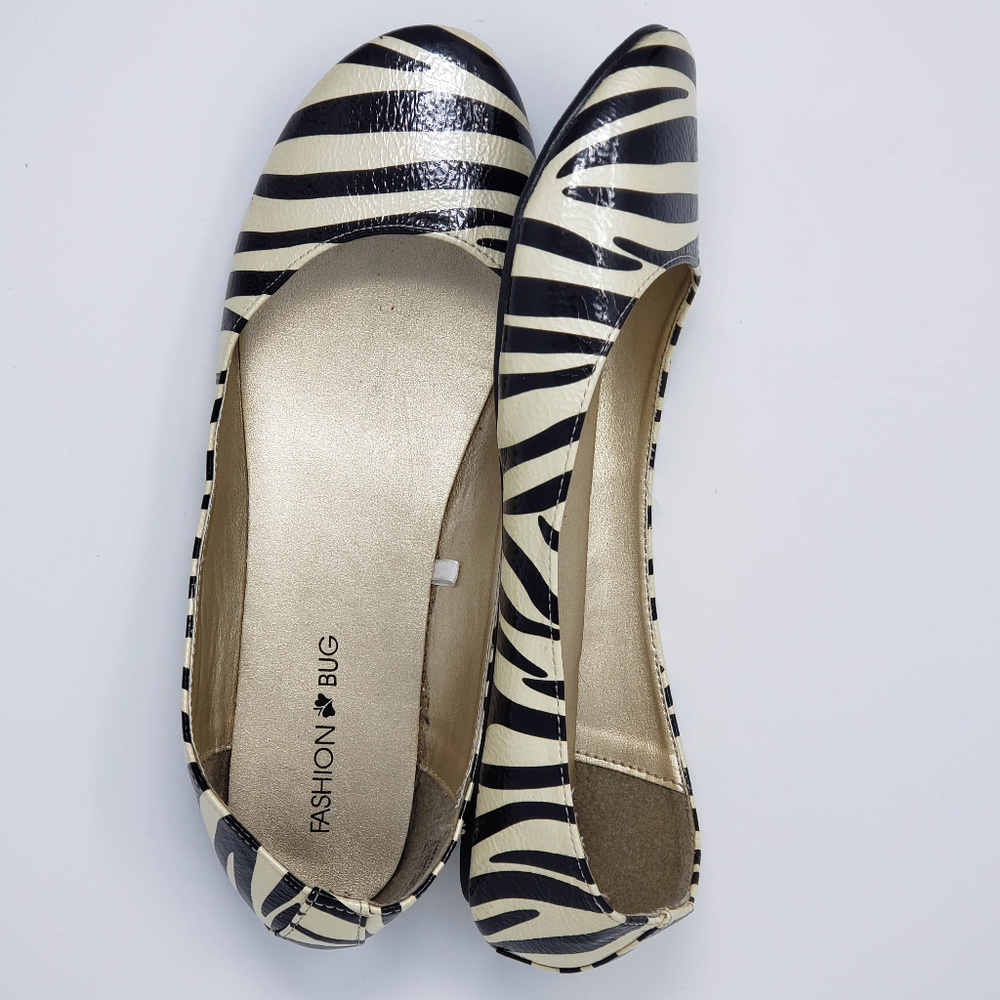 Fashion Bug zebra print ballet flats